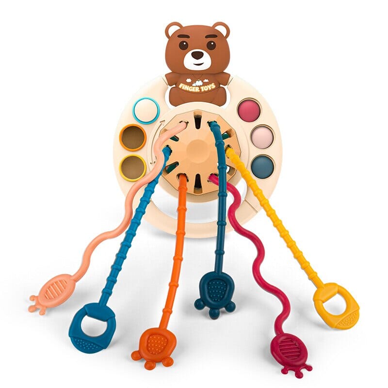 Brinquedo sensorial para o desenvolvimento motor e cognitivo do seu bebê 0 Store NB Urso-Marrom 